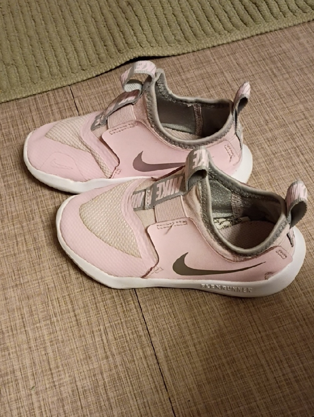Nike Kids Pink and Gray Slip-On Sneakers